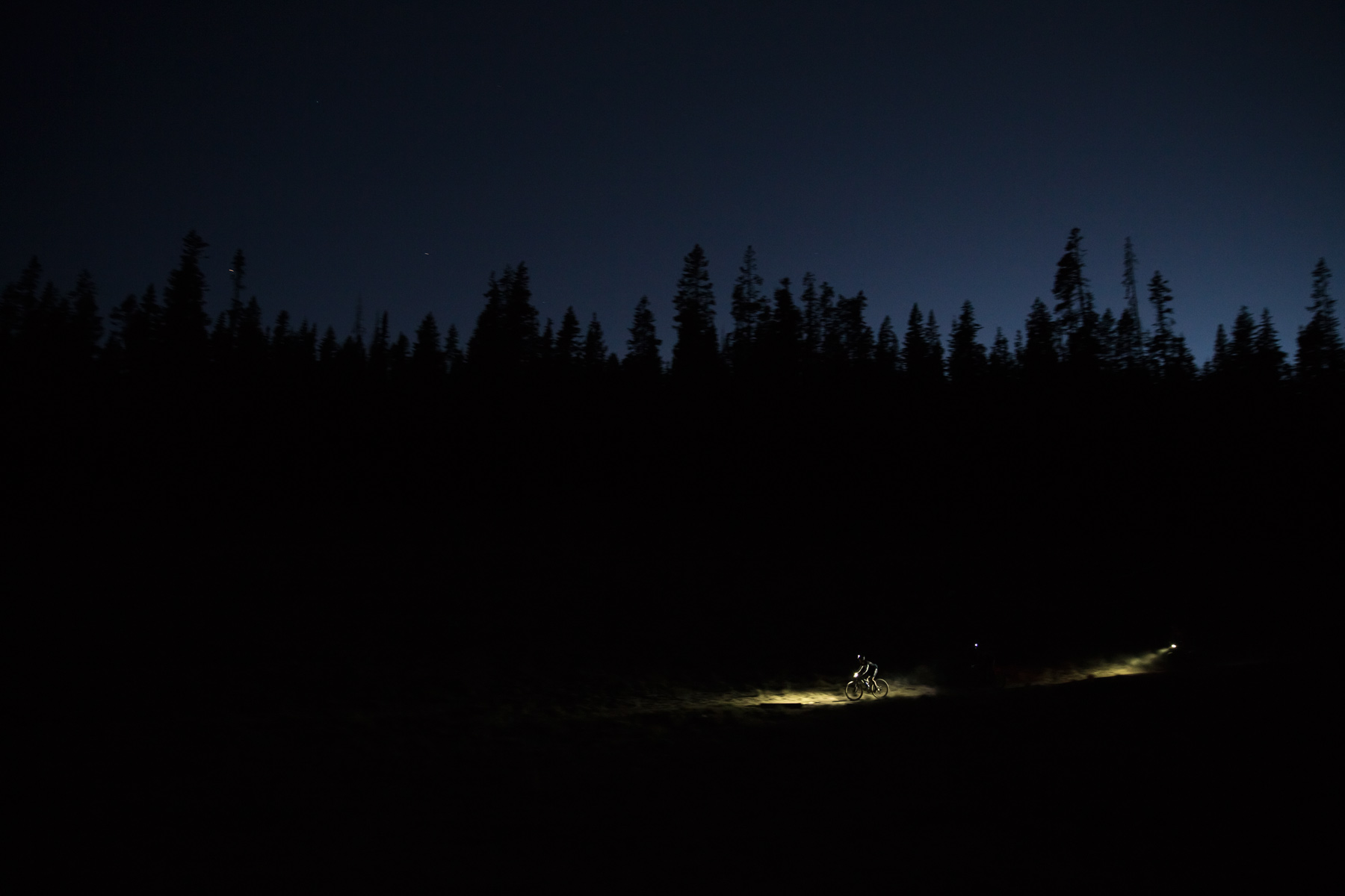 Oregon commercial photographer - night time mountain biking during race in Bend Oregon