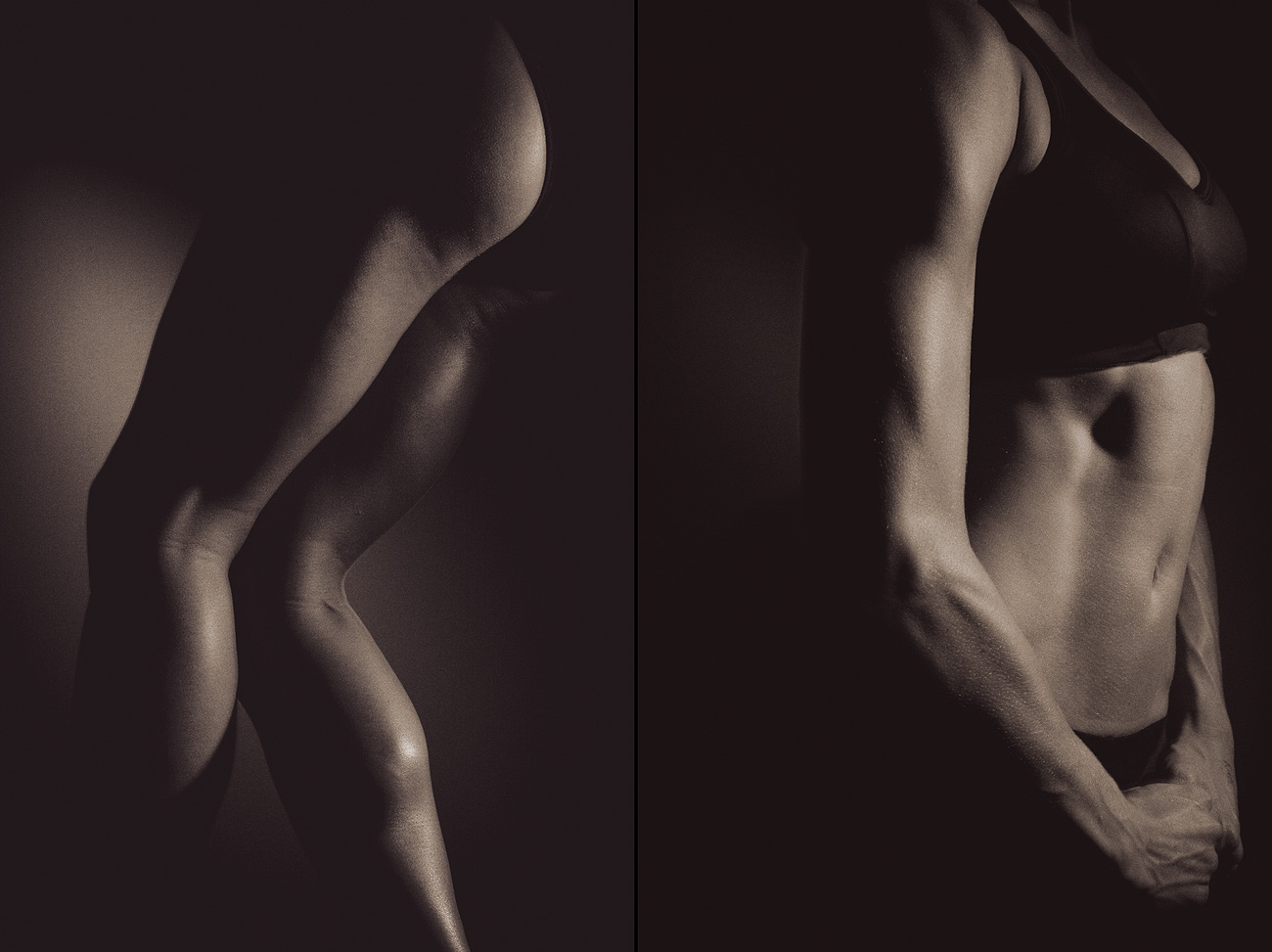 Portland commercial photography - detail muscle photographs of athletes in black and white
